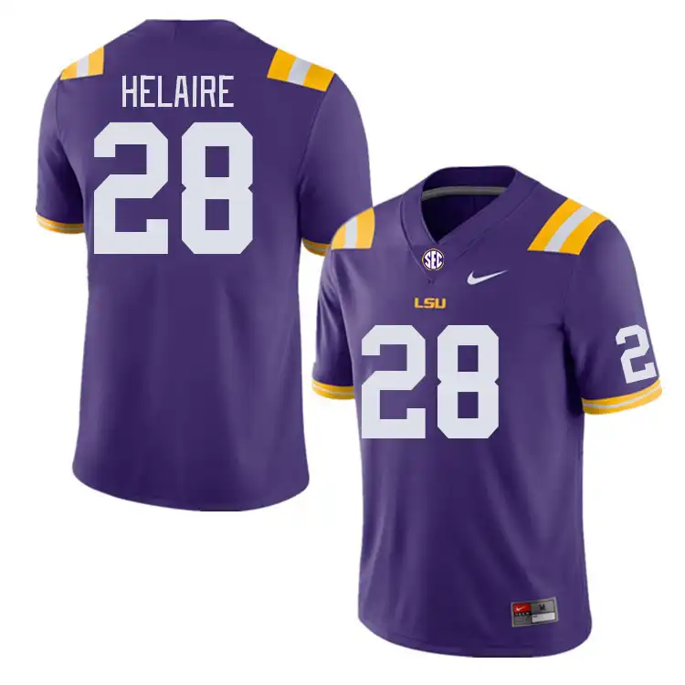 Men's LSU Tigers Cowinn Helaire #28 Purple NCAA Football Jersey